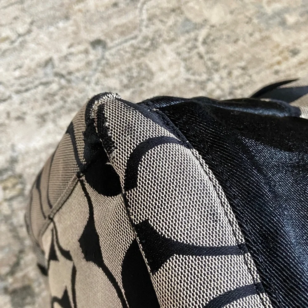 Coach 2009 Stripe Jacquard Black and Gray Baby Bag (F13803) - Picture 15 of 16